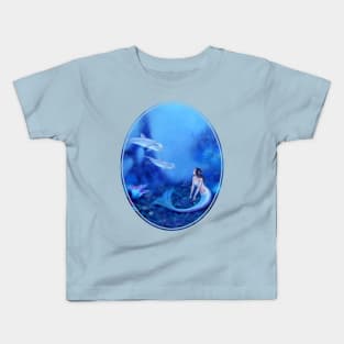 Ultramarine Mermaid & Dolphins Kids T-Shirt